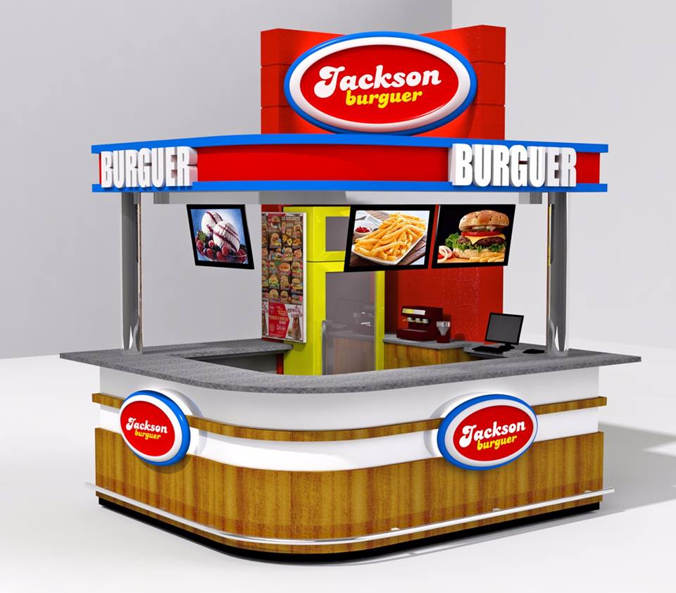 Ilustração 3D – Projeto de Ilha de Fast Food