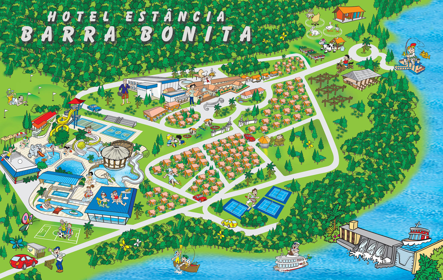 Mapa Ilustrativo Hotel Estância Barra Bonita Stilo Arte