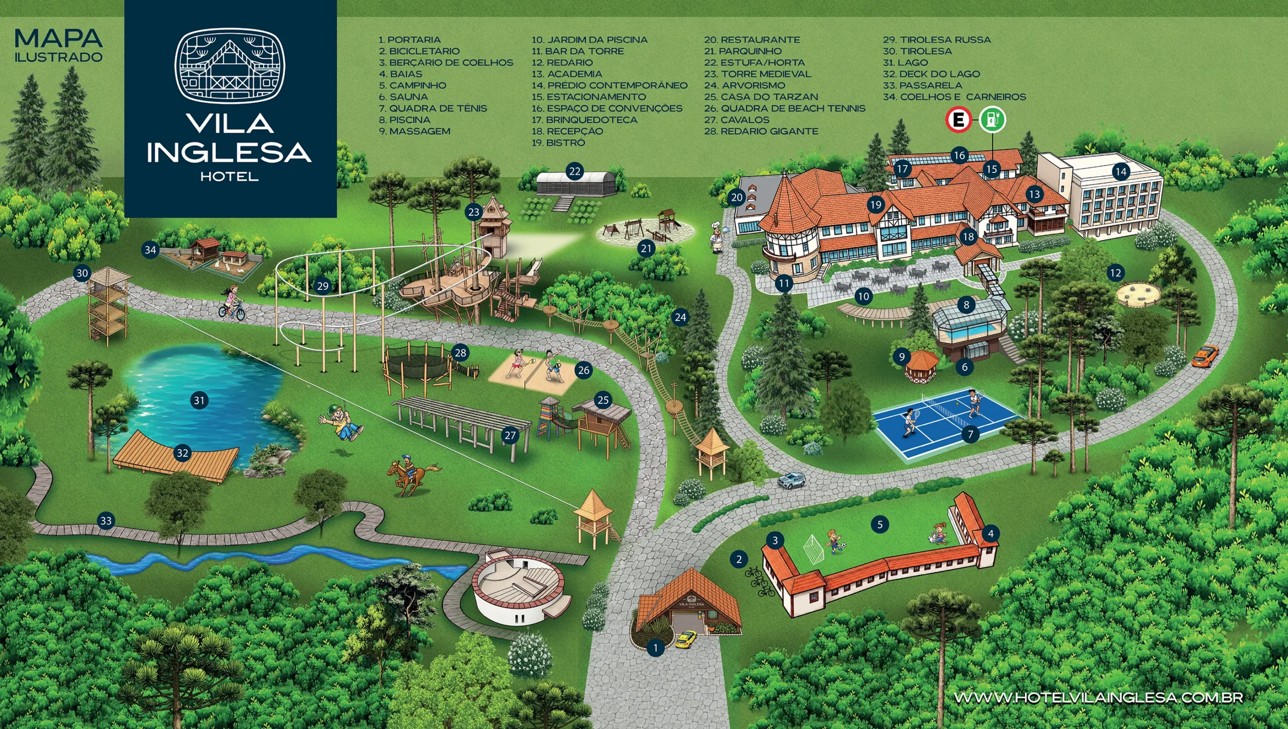 Mapa Ilustrado para Hotel | Hotel Vila Inglesa – Campos do Jordão